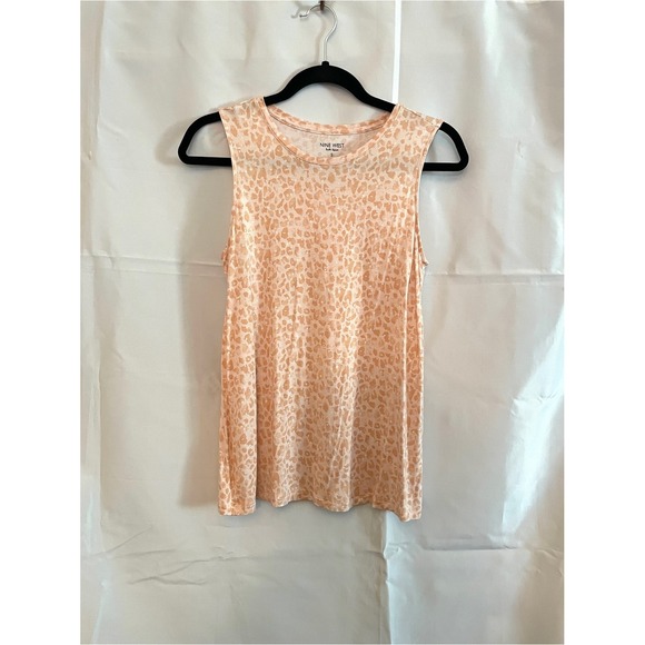 Nine West Tops - Nine West Peach Animal Print Sleeveless Tank Top